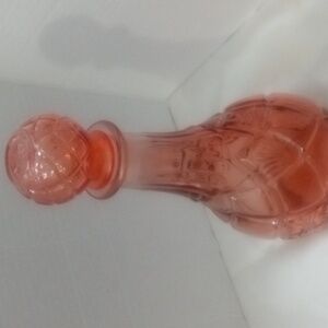 Elegant Pink/ Peach Glass Decanter